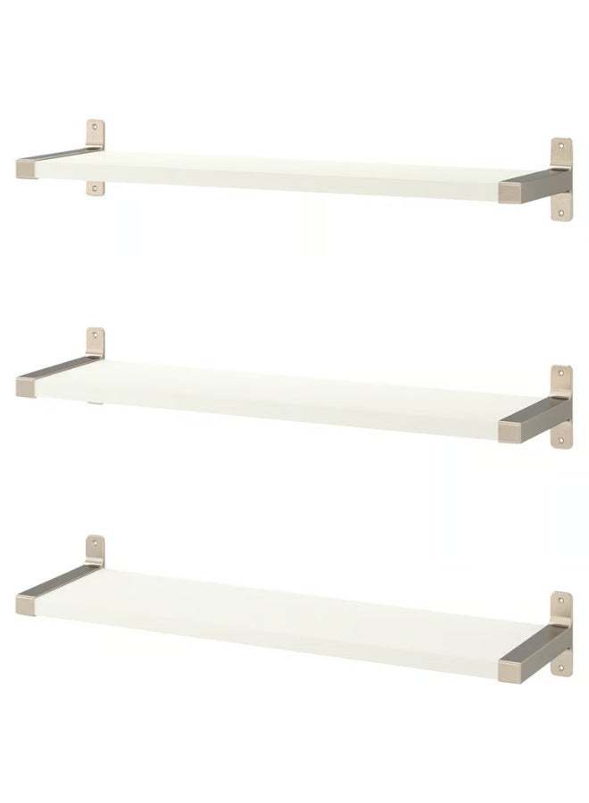 IKEA (IKEA) رف حائط مزدوج أبيض/مطلي بالنيكل 80×20 سم - Image 1