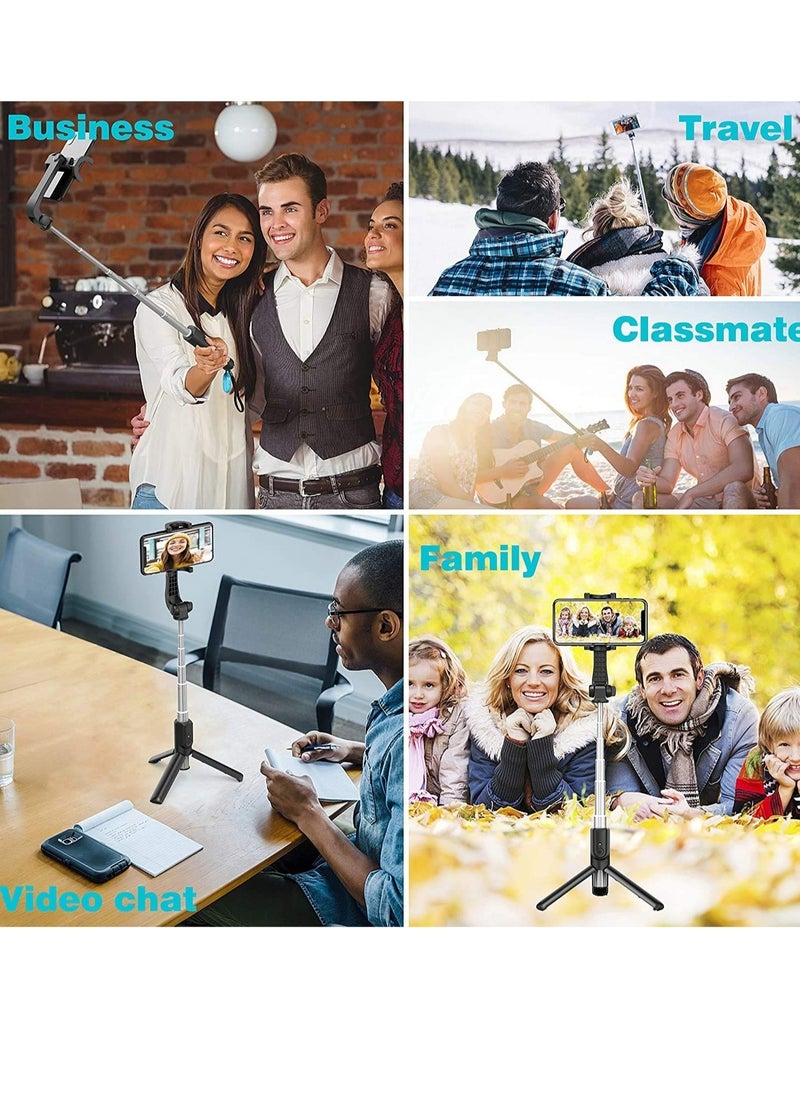 Selfie Stick, Extendable Selfie Stick with Wireless Remote and Tripod Stand, Portable, Lightweight, Compatible with All Smartphone and Mobile