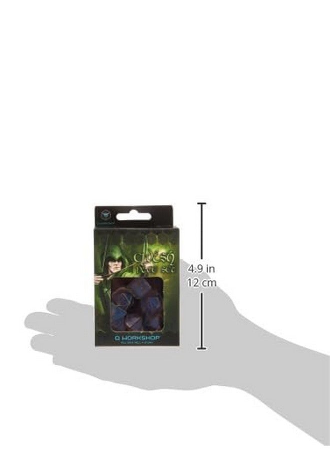 Q WORKSHOP Elvish Dice Transparent/Blue (7) - Image 3