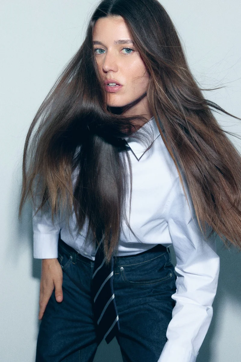 اتش اند ام قميص قطني فضفاض