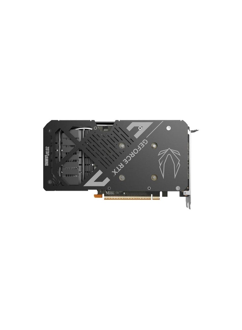 زوتاك بطاقة الرسوميات GAMING GeForce RTX 5060 Twin Edge بسعة 8GB GDDR7، PCIe 5.0، 3840 نواة CUDA، تردد تعزيز 2497 MHz، DLSS 4، تتبع الأشعة، نظام تبريد IceStorm 2.0 بمروحتين، 128-بت، DisplayPort 2.1 x3، HDMI 2.1، طاقة 8 دبابيس، لوحة خلفية معدنية، تصميم مدمج بمكانين | ZT-B50600E-10M - Image 4