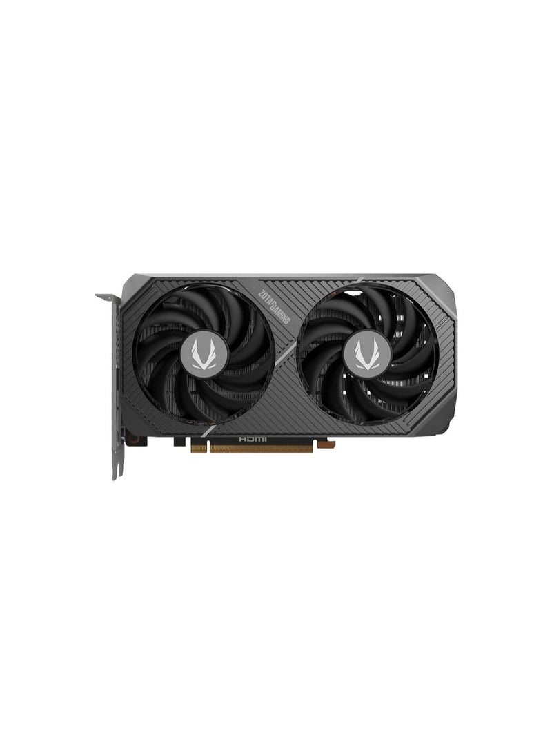 زوتاك بطاقة الرسوميات GAMING GeForce RTX 5060 Twin Edge بسعة 8GB GDDR7، PCIe 5.0، 3840 نواة CUDA، تردد تعزيز 2497 MHz، DLSS 4، تتبع الأشعة، نظام تبريد IceStorm 2.0 بمروحتين، 128-بت، DisplayPort 2.1 x3، HDMI 2.1، طاقة 8 دبابيس، لوحة خلفية معدنية، تصميم مدمج بمكانين | ZT-B50600E-10M - Image 2