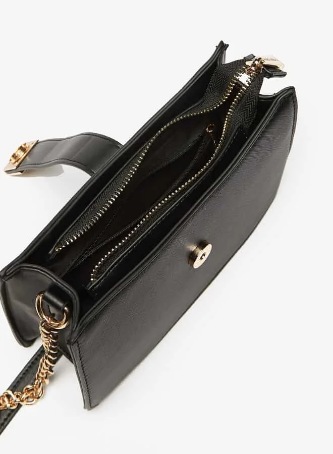 Flora Bella By Shoexpress Women Solid Crossbody Bag with Adjustable Strap and Zip Closure