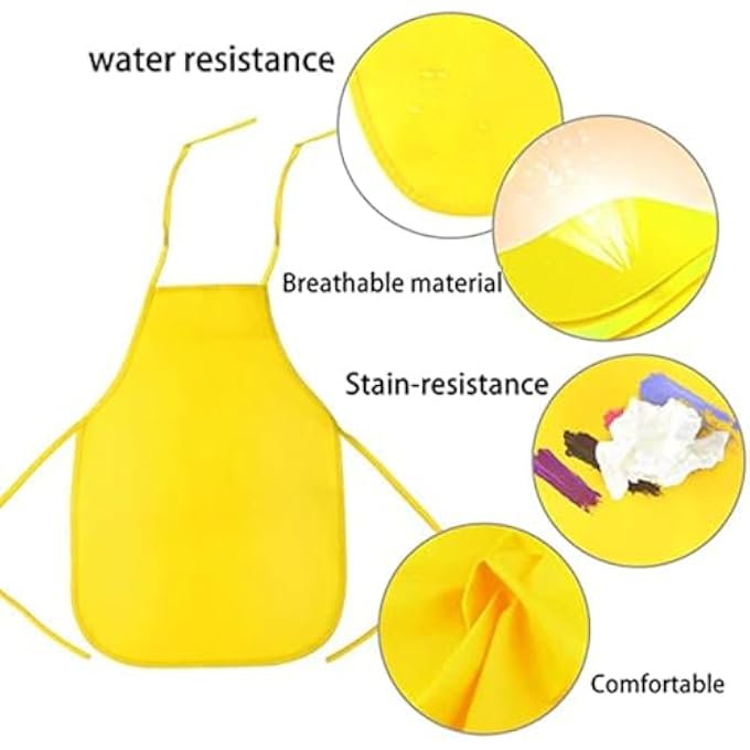 KIDS PAINTING APRONS, 12 PIECES IN 6 COLORS MULTI-COLOR CHILDREN'S ART SMOCKS WITH FULL COVERAGE PROTECTION, WATERPROOF FABRIC FOR PAINTING, COOKING, BAKING AND CLASSROOM CRAFTS ACTIVITIES - Image 4