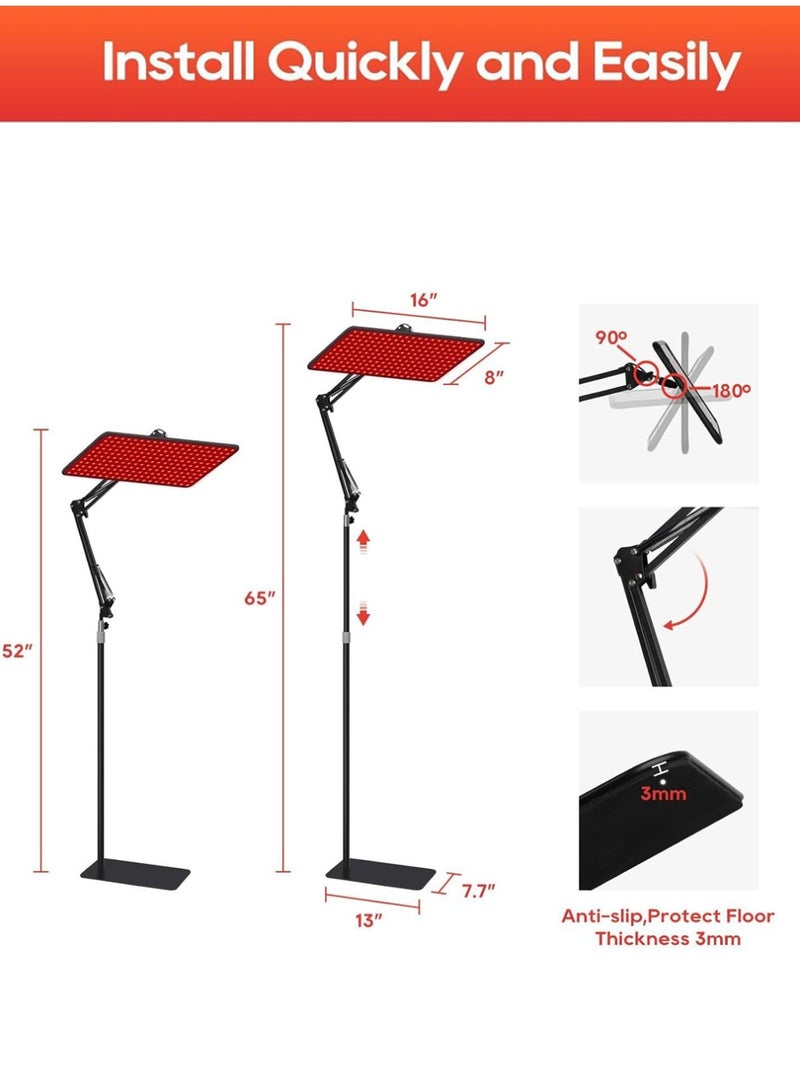 660nm + 850nm + 940nm red light lamp, with timer function, adjustable brightness, four light modes. Comes with a floor stand, suitable for home use or as a gift for your wife or mother, etc. - Image 4