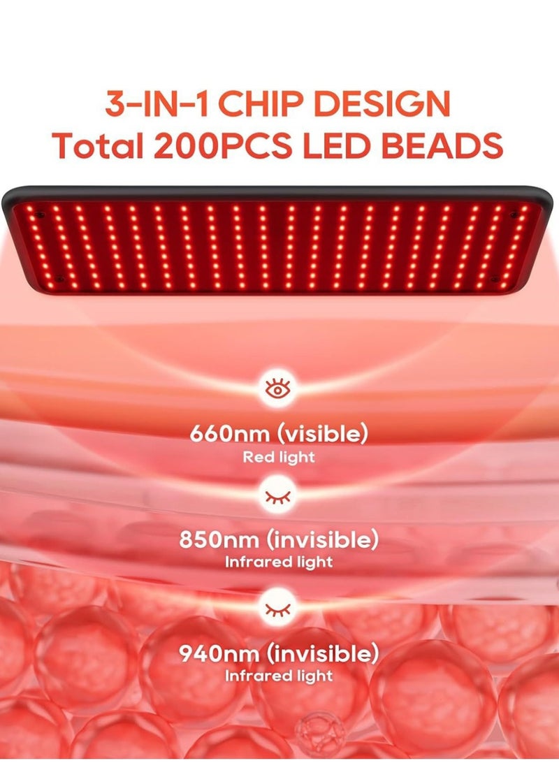 660nm + 850nm + 940nm red light lamp, with timer function, adjustable brightness, four light modes. Comes with a floor stand, suitable for home use or as a gift for your wife or mother, etc. - Image 3