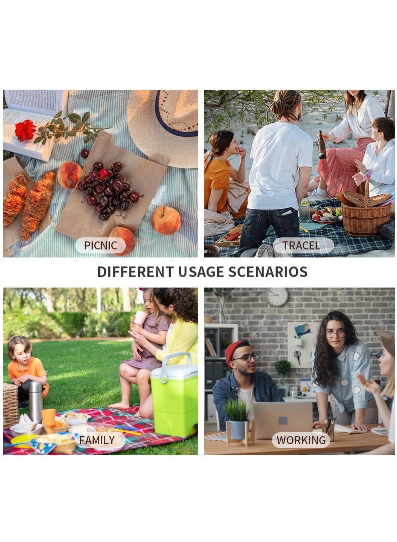 Double-Layer Insulated Lunch Box Portable Insulated Bag Refrigerated Food Delivery Bag Multi-Function Handbag For Home School Work Picnic Outdoor Camping Travel, Can Hold Food Fruit Drink Snacks, Expandable Large Lunch Bag Leakproof Cooler Bag Lunch Bucket For Men Women Children Adults Elderly Travel Day Trip, Gray  - Image 5