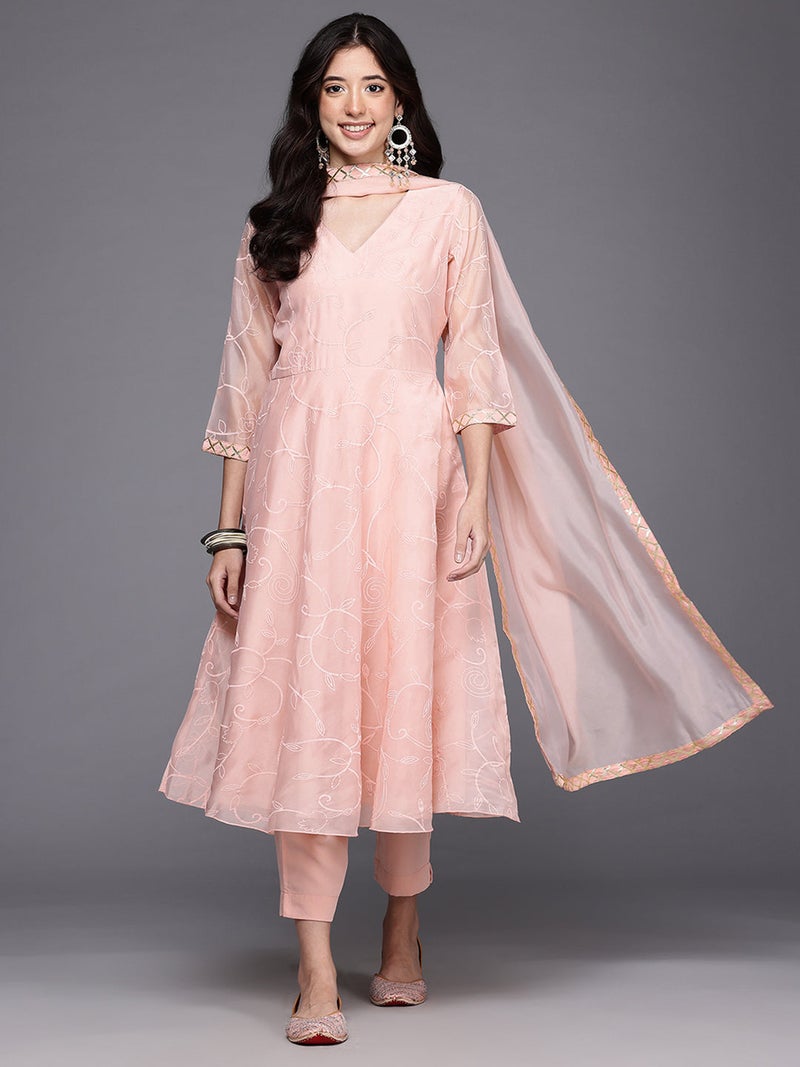 Ahalyaa Pink Fusion Kurta Set for Women - Image 1