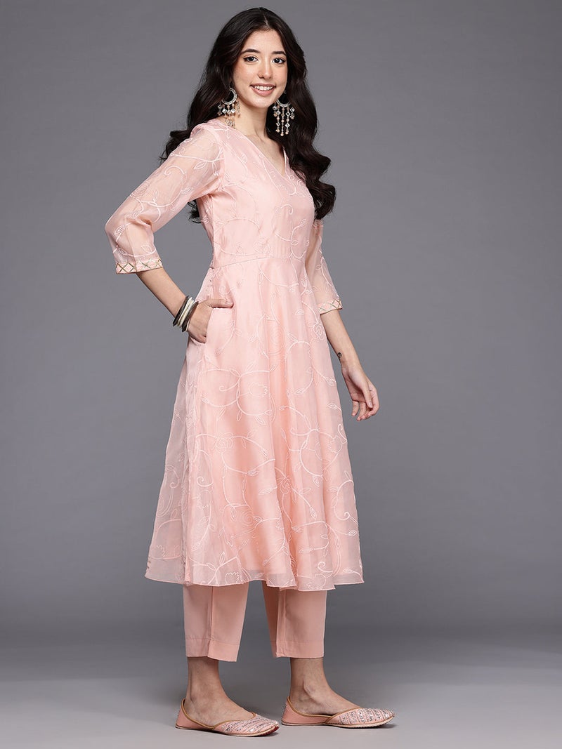 Ahalyaa Pink Fusion Kurta Set for Women - Image 5
