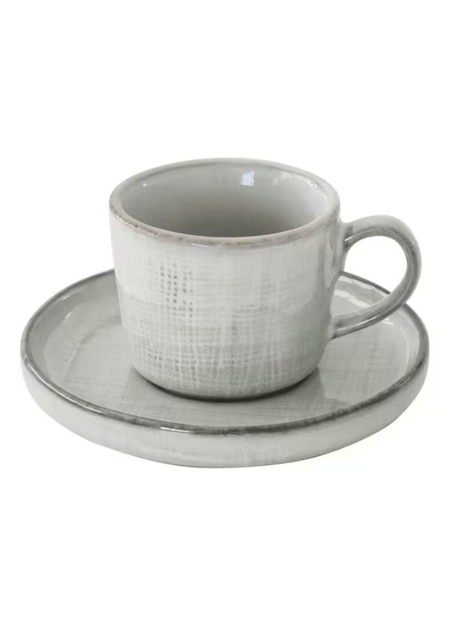 إيزي لايف طقم فنجان وصحن قهوة، لون رمادي ريفي، 75 مل