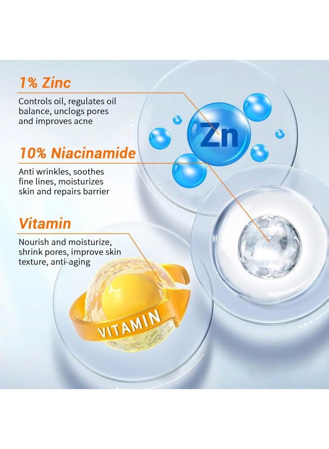mopayzer Niacinamide 10% + Zinc 1% Serum, Anti-Aging Niacinamide Serum for Face, 1PCS Moisturizing Facial Serum for All Skin Type, Women Face Skin Care. - Image 4