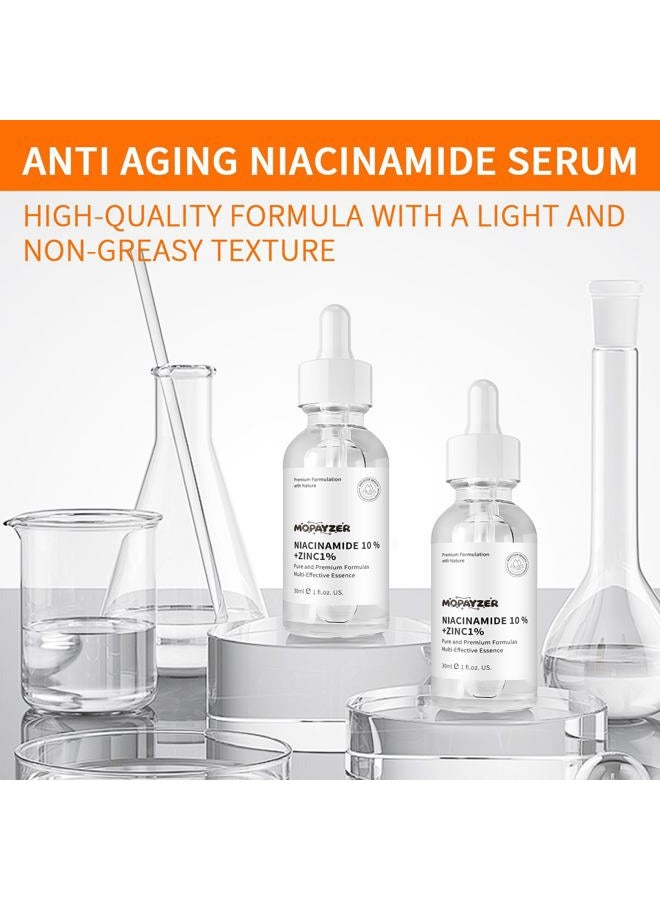 mopayzer Niacinamide 10% + Zinc 1% Serum, Anti-Aging Niacinamide Serum for Face, 1PCS Moisturizing Facial Serum for All Skin Type, Women Face Skin Care. - Image 3