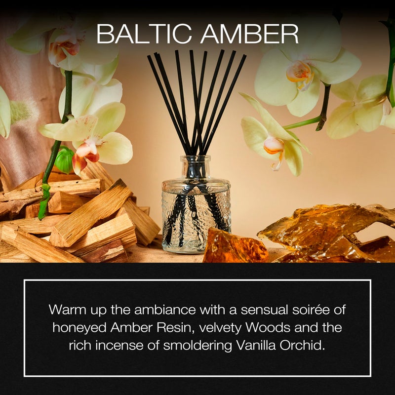 Voluspa Baltic Amber Scented Reed Diffuser, 3.4 oz, Oil Reed Diffusers for Home, Handcrafted in The USA - Image 2