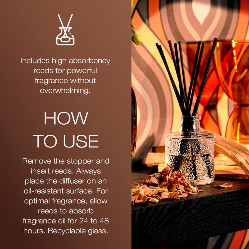 Voluspa Baltic Amber Scented Reed Diffuser, 3.4 oz, Oil Reed Diffusers for Home, Handcrafted in The USA - Image 4