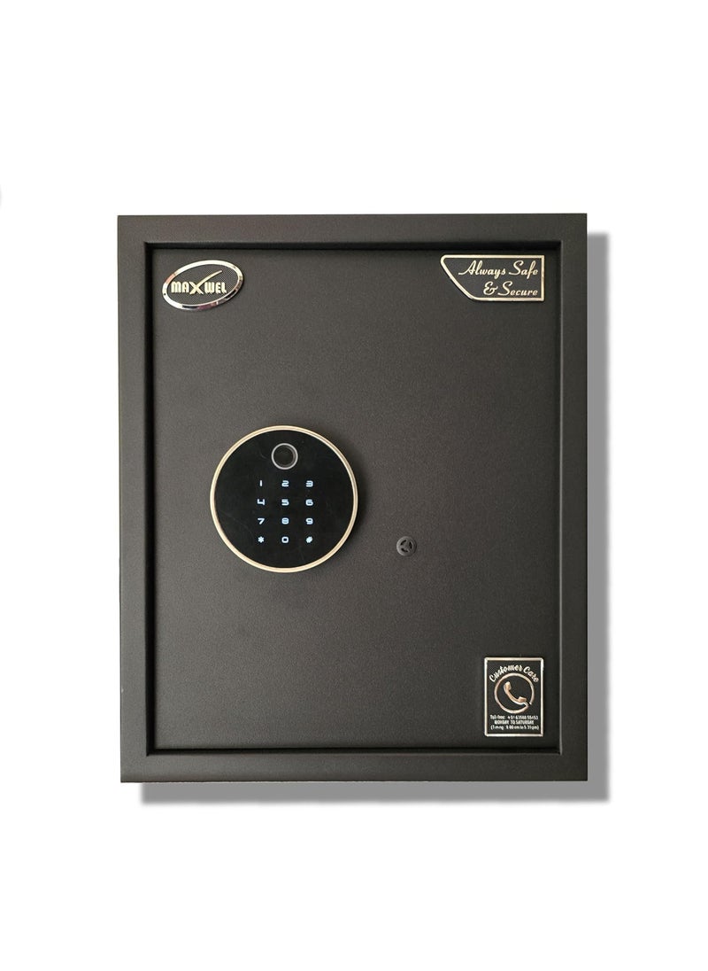 Maxwel Maxwel Biometric Safe Locker 40 Litres Home Hotel and Office Safes wtih Fingerpring access Codes and Manual Keys v2 Round  - Image 1