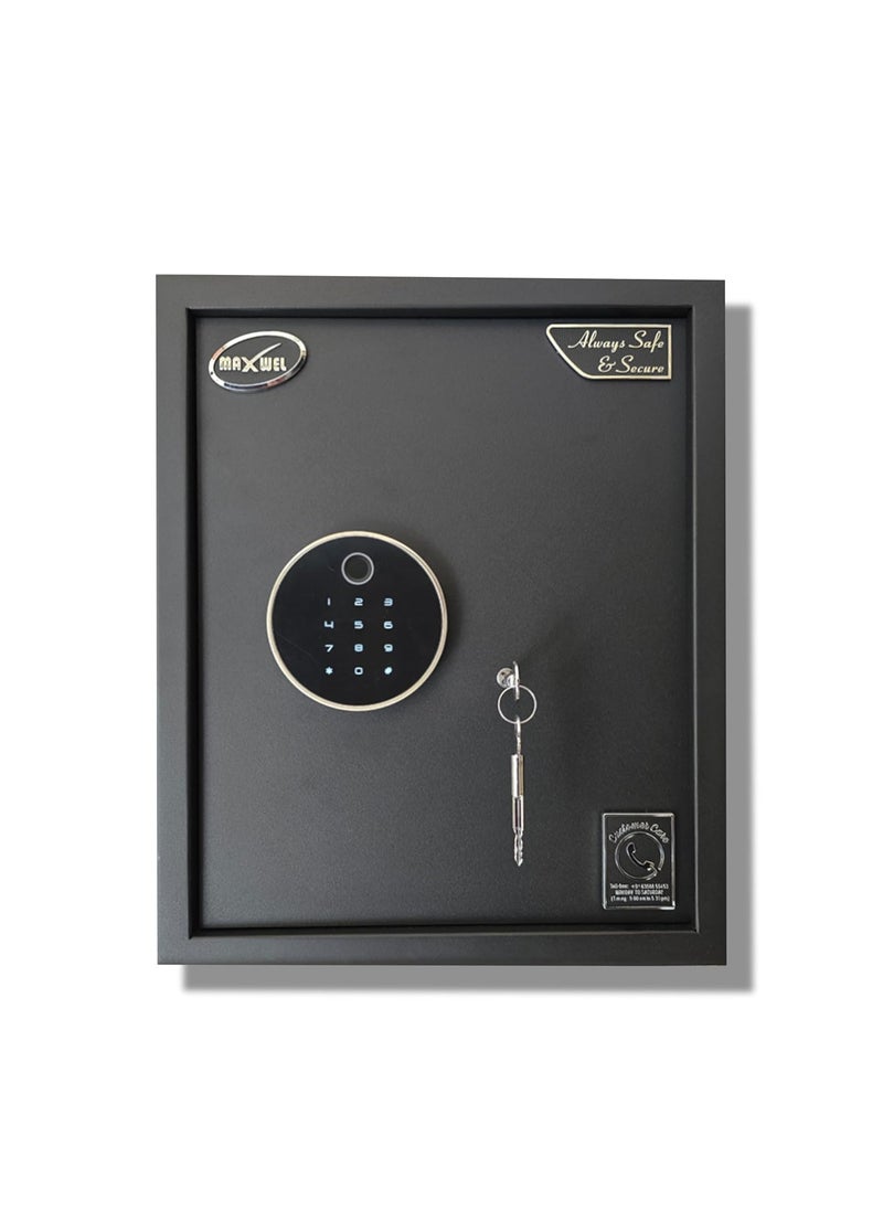 Maxwel Maxwel Biometric Safe Locker 40 Litres Home Hotel and Office Safes wtih Fingerpring access Codes and Manual Keys v2 Round  - Image 2