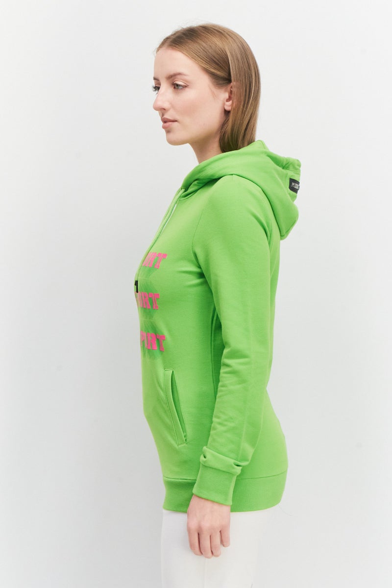 PHILIPP PLEIN هودي رياضي نسائي بليان سبورت بأكمام طويلة، أخضر - Image 3