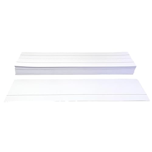 Reskid 100pk of 3 x 12in White Sentence Strips for Teachers - Cardstock Sentence Strips, Thick 80lb Cardstock Strips, Paper Strips, Made in America (Ruled, 3x12) - Image 3