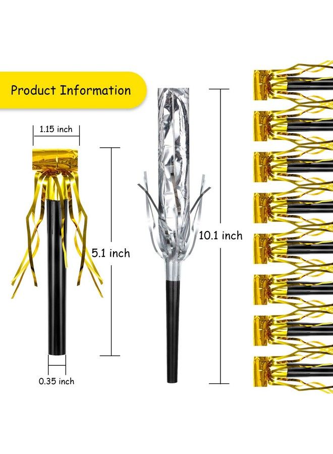 Sumind 36 Pieces Party Squawkers Party Blower Noisemakers Blowouts Whistles Fringed Noise Maker In Gold And Silver Musical Blowouts For New Year Party Birthday Baby Shower Party Supplies - Image 3