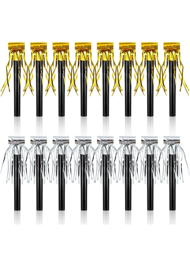 Sumind 36 Pieces Party Squawkers Party Blower Noisemakers Blowouts Whistles Fringed Noise Maker In Gold And Silver Musical Blowouts For New Year Party Birthday Baby Shower Party Supplies - Image 1