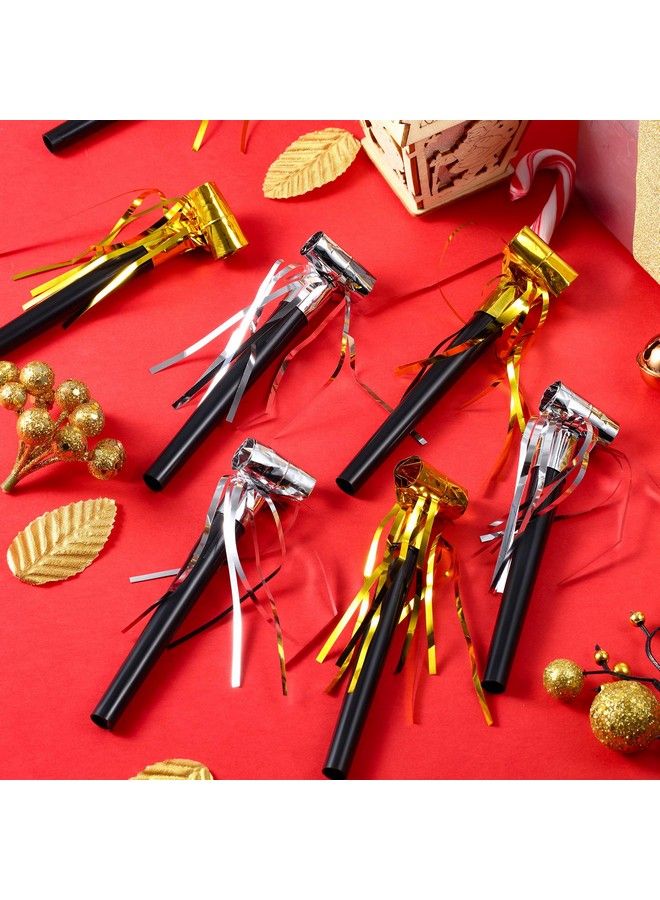 Sumind 36 Pieces Party Squawkers Party Blower Noisemakers Blowouts Whistles Fringed Noise Maker In Gold And Silver Musical Blowouts For New Year Party Birthday Baby Shower Party Supplies - Image 5