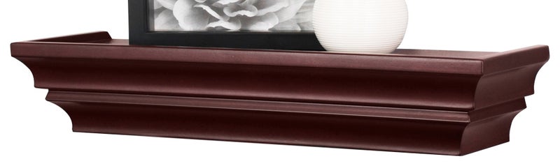 Kiera Grace رفوف حائط عائمة كلاسيكية من كيرا غريس ماديسون بتصميم تاج ملكي، خشب هندسي قوي، تركيب سهل، مثالي لديكور المنزل، 24"، إسبريسو - Image 4