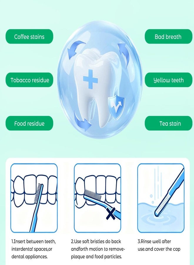 HOMSFOU Oral Care Tool 50Pcs Interdental Floss Brushes 1.96In Soft Bristle Dental Cleaning Picks for Deep Teeth Cleaning and Plaque Removal - Image 5