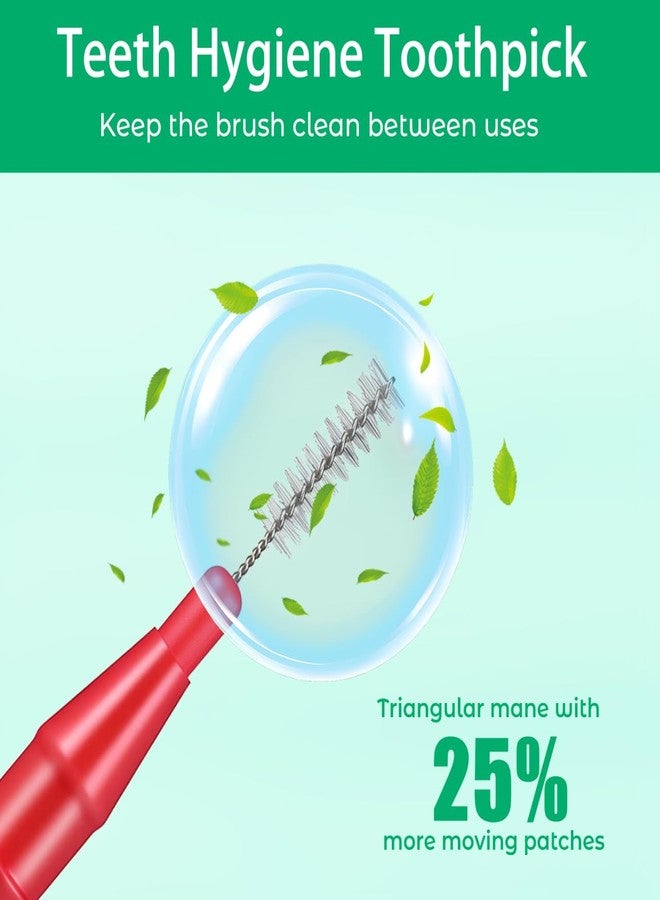 HOMSFOU Oral Care Tool 50Pcs Interdental Floss Brushes 1.96In Soft Bristle Dental Cleaning Picks for Deep Teeth Cleaning and Plaque Removal - Image 4