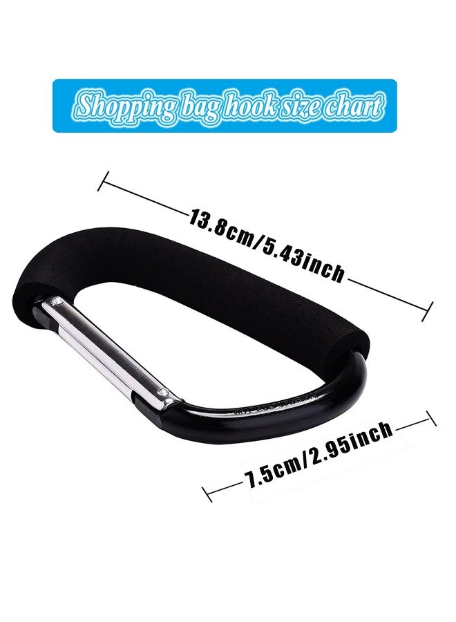 2 pcs Carabiner Stroller Hook Organizer for Hanging Purses, Diaper Bag, Shopping Bags - Image 2