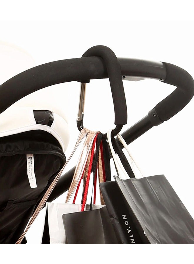 2 pcs Carabiner Stroller Hook Organizer for Hanging Purses, Diaper Bag, Shopping Bags - Image 3