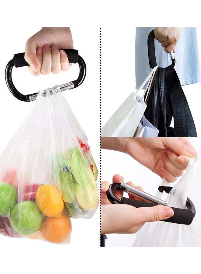 2 pcs Carabiner Stroller Hook Organizer for Hanging Purses, Diaper Bag, Shopping Bags - Image 4