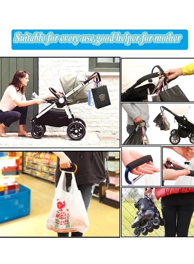 2 pcs Carabiner Stroller Hook Organizer for Hanging Purses, Diaper Bag, Shopping Bags - Image 5