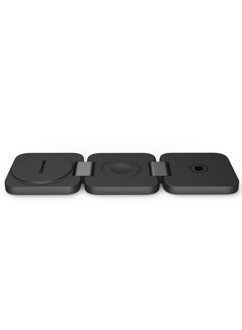 كيوب نيست CubeNest 3-IN-1 Fold Wireless Charge 20W Black - Image 5