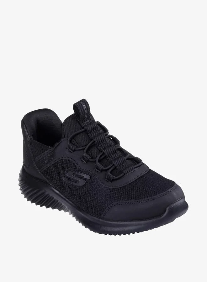 SKECHERS Boys Textured Sneakers With Stretch Lace - Bounder