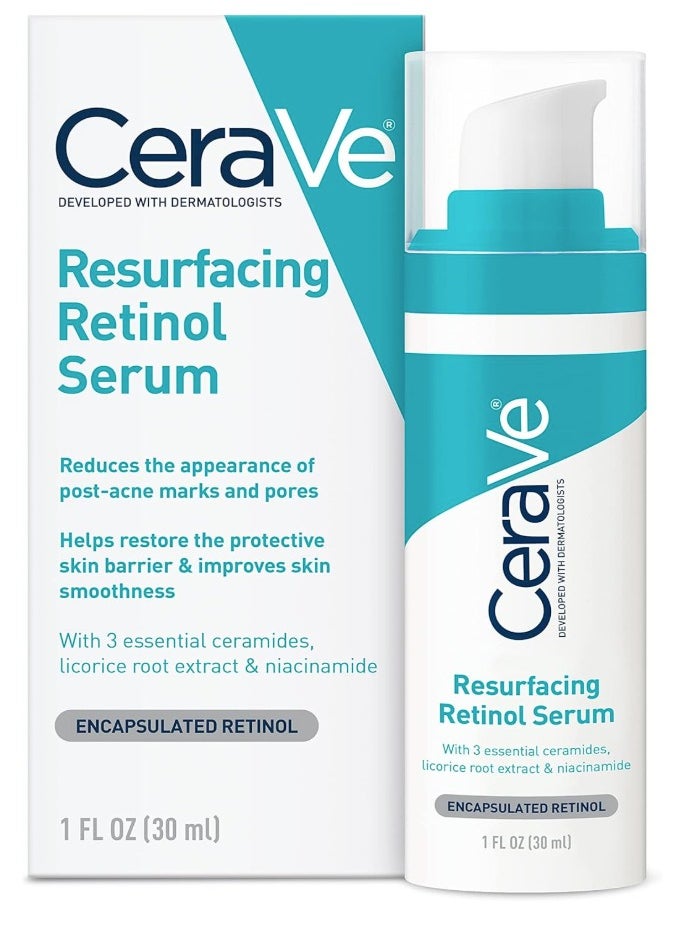 CERA CeraVe Retinol Serum for Post-Acne Marks and Skin Texture | Pore Refining, Resurfacing, Brightening Facial Serum with Retinol and Niacinamide | Fragrance Free, Paraben Free & Non-Comedogenic| 1 Oz  - Image 1