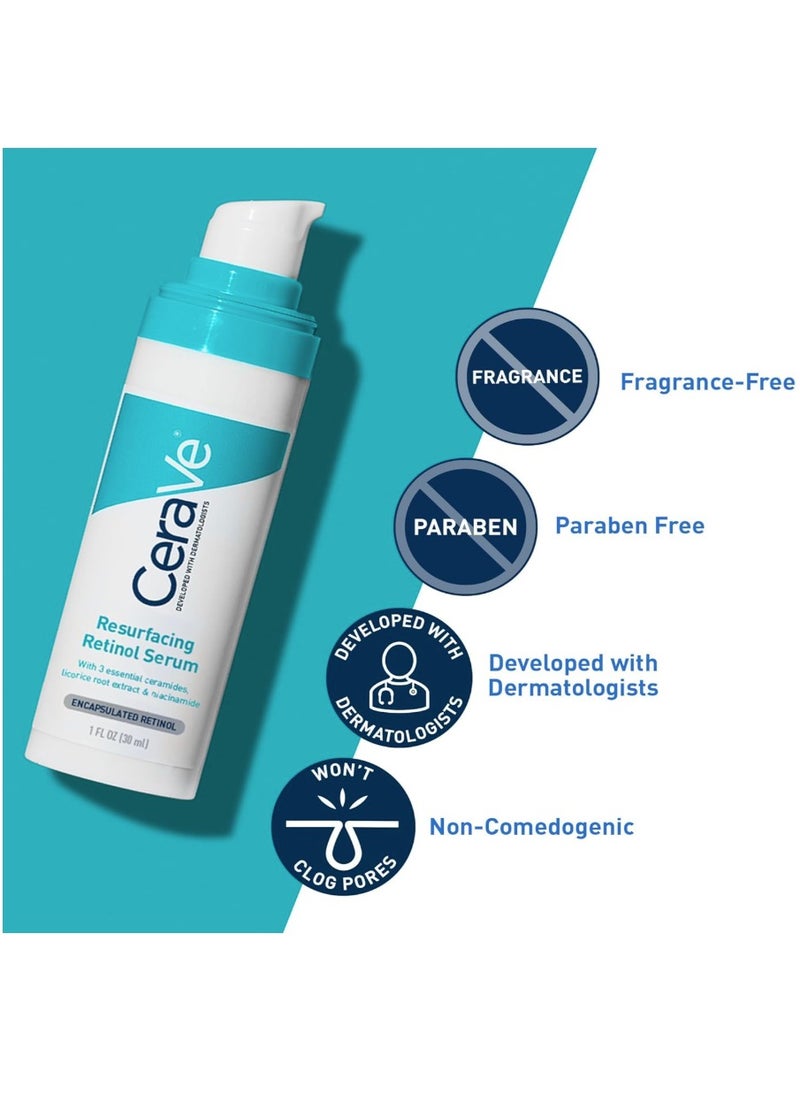 CERA CeraVe Retinol Serum for Post-Acne Marks and Skin Texture | Pore Refining, Resurfacing, Brightening Facial Serum with Retinol and Niacinamide | Fragrance Free, Paraben Free & Non-Comedogenic| 1 Oz  - Image 5
