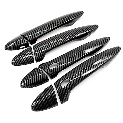 S SIZVER Carbon Fiber Print ABS Plastic Side Door Handle Covers Overlay Compatible with 2006-2013 IS250 / IS350 / ISF Sedan - Image 1
