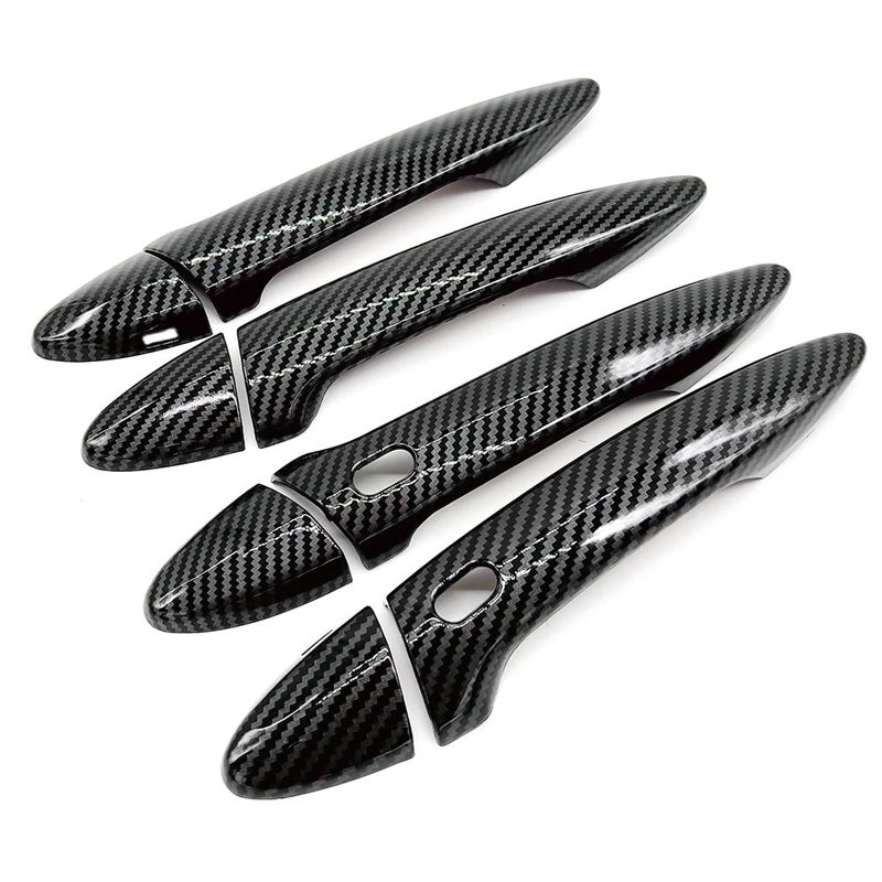 S SIZVER Carbon Fiber Print ABS Plastic Side Door Handle Covers Overlay Compatible with 2006-2013 IS250 / IS350 / ISF Sedan - Image 2