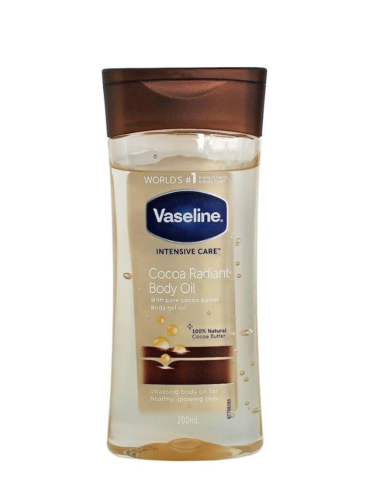 فازلين جل زيت الجسم المتألق بزبدة الكاكاو 200 مل