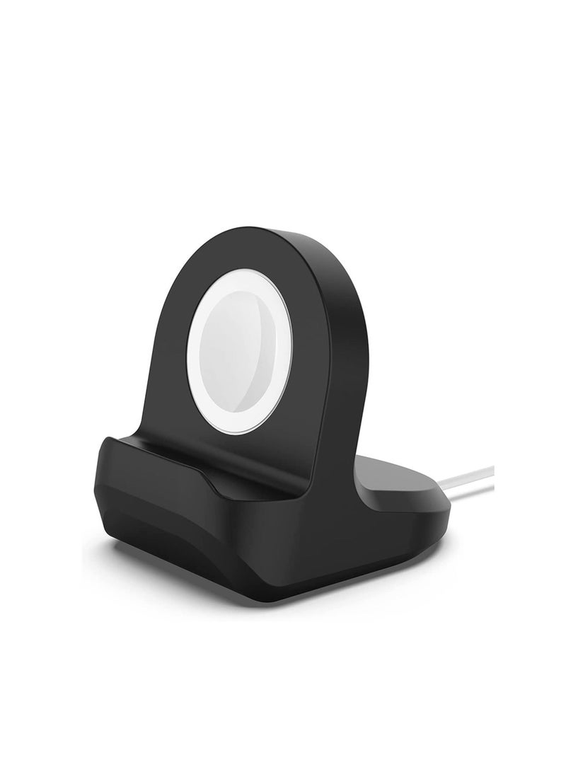 Portable Charging Stand Dock For Apple Watch 8 7 6 5 4 3 2 SE Silicone Charger Iwatch Black - Image 2