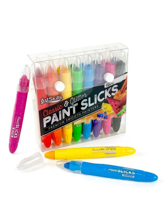 ArtSkills Solid Tempera Paint Sticks for Kids,16 Washable Paint Sticks for Kids Crafts, Twistable Paint Crayons - Image 1