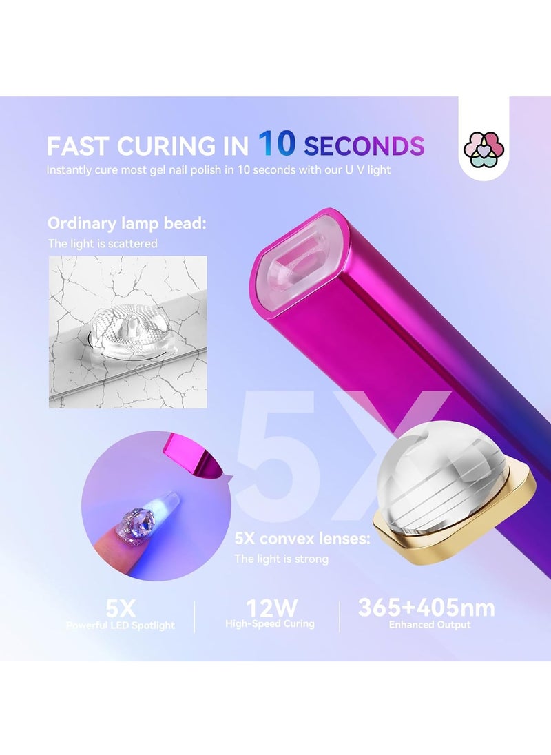Saviland SAVILAND U V Light for Nails – Handheld U V Lamp for Gel Nails LED Nail Lamp Portable Mini Nail Dryer for Curing Gel Polish Nail Glue Gel USB Nail Art for Home DIY Manicure (12W)  - Image 2