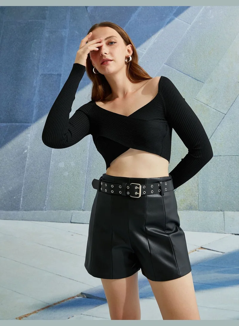KOTON Crop Sweater Long Sleeve