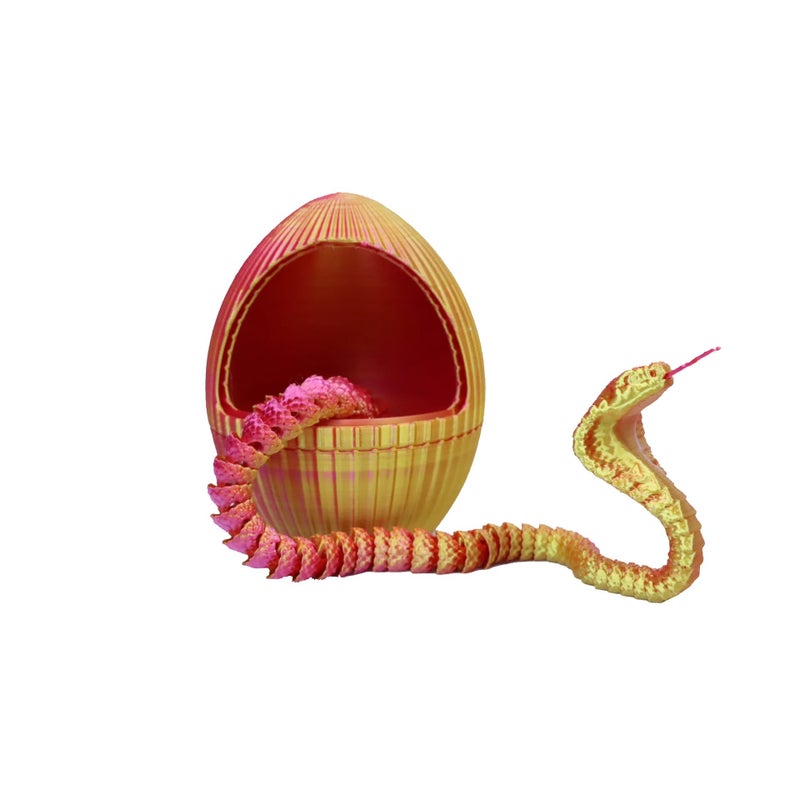 Y&D Vashine 3D Printed Snake Egg Colorful PLA Joint Moving Sanke Toys PLA Friendly Children Gift Creativity Action Figure Toy - Image 1