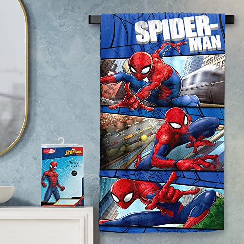 Sassoon Spiderman Cotton Kids Bath Towel in 400 GSM- 60 cm x 120 cm - Image 1