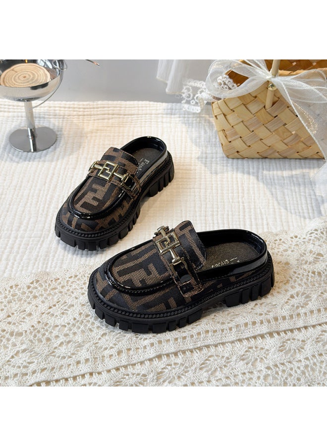 Girls' Leather Shoes  Spring New Children's Bright Leather Loafers Black Student Shoes Fashionable Slip-on Shoes Trendy