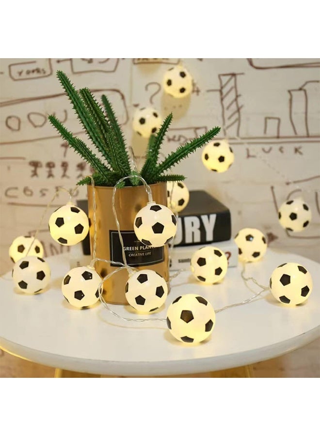 World Cup 2026 Soccer Decor String Lights, Battery Operated 6.5ft 10LED Football Fairy Indoor Lights for Boys Son Grandson Kids' Room Classroom Theme Party Christmas Birthday Gift - Image 1