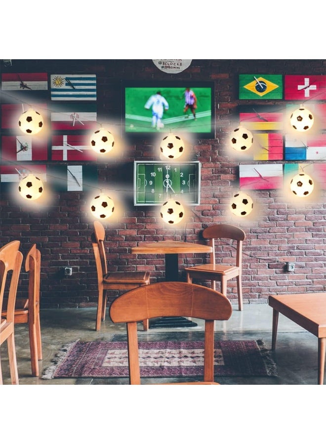 World Cup 2026 Soccer Decor String Lights, Battery Operated 6.5ft 10LED Football Fairy Indoor Lights for Boys Son Grandson Kids' Room Classroom Theme Party Christmas Birthday Gift - Image 3