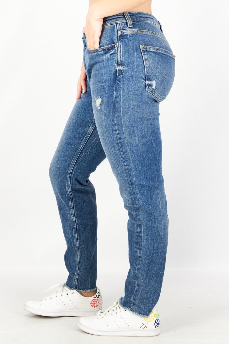 EDC Women Skinny Fit Wash Non-Stretchable Denim Jeans, Blue - Image 4