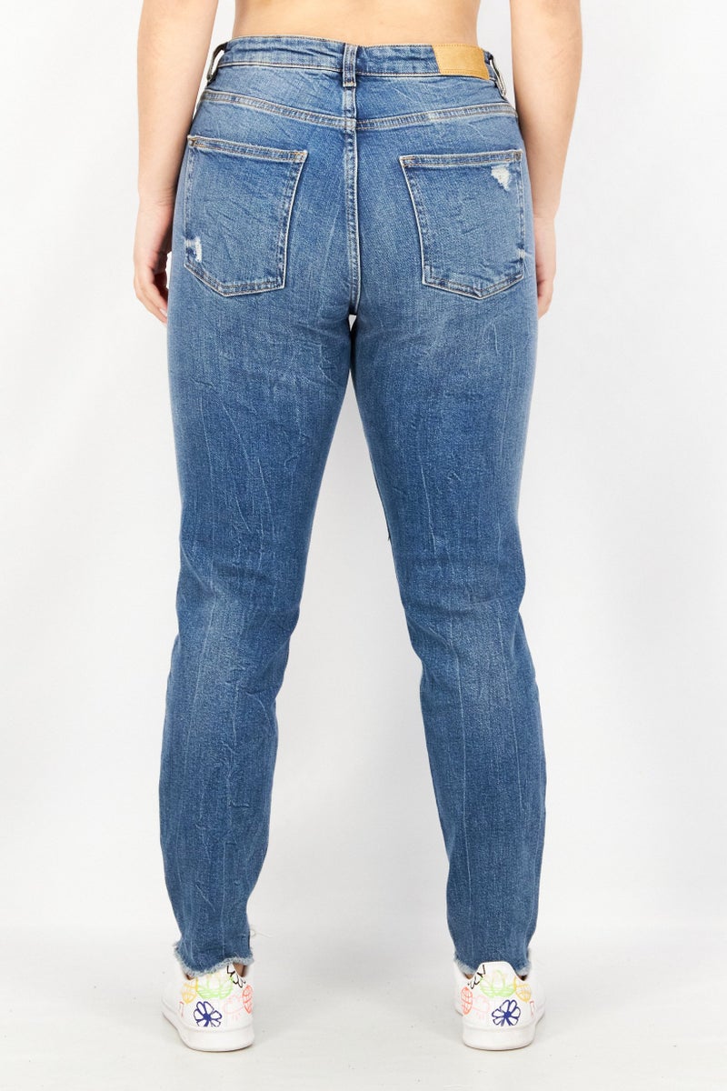 EDC Women Skinny Fit Wash Non-Stretchable Denim Jeans, Blue - Image 2